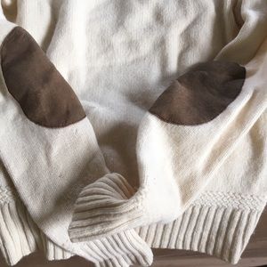 Ralph Lauren Rugby Cream and Tan Elbow Pullover